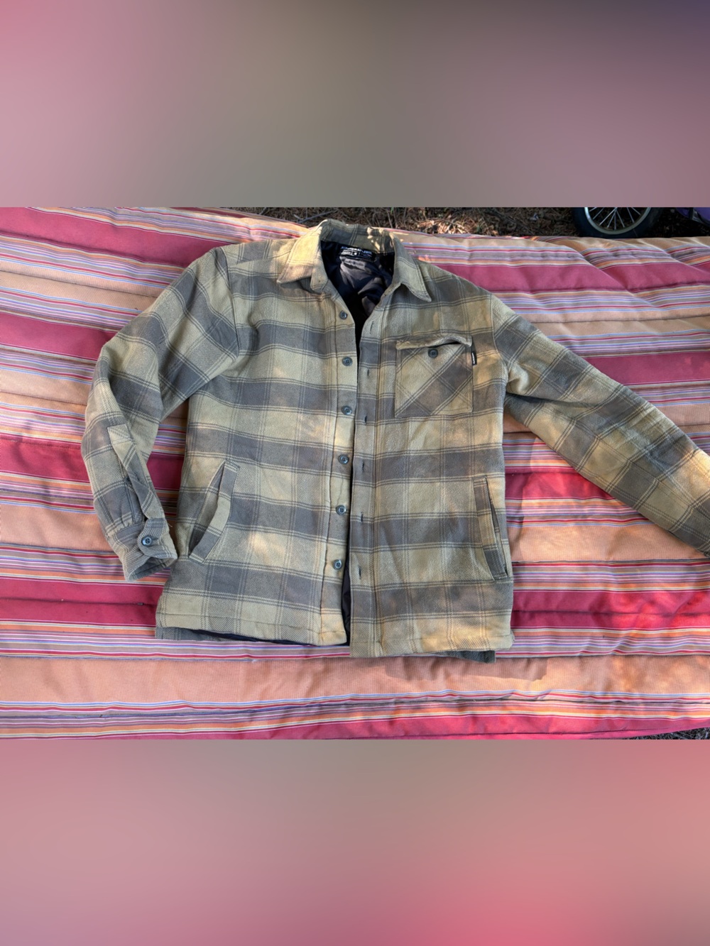 Dakine Olive Green Plaid Quilted-Lined Jacket
